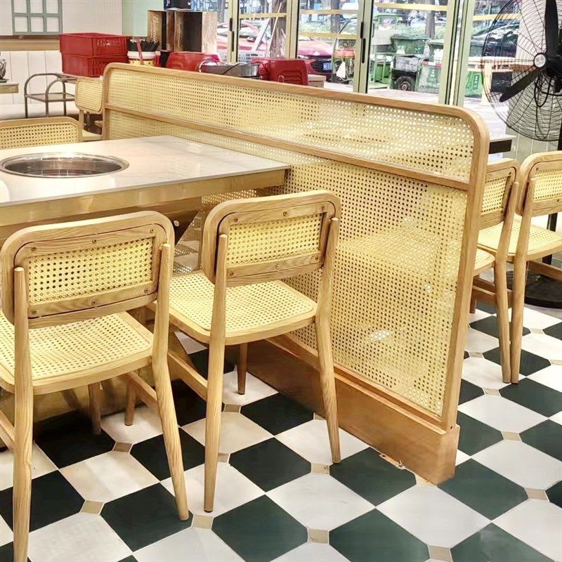 商用餐厅玻璃屏风沙发卡座t矮隔断酒吧火锅店半墙藤编带灯木纹围,淘宝优惠券,粉丝福利购,淘宝优惠卷