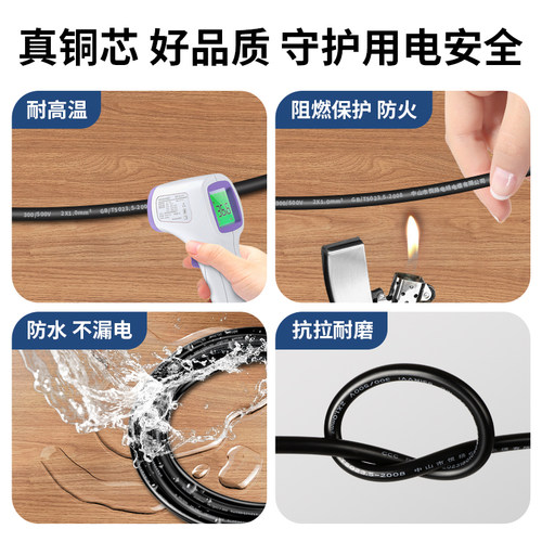 两插国标电源线2芯带插头两项二脚单裸线尾吹风机0.75/1/1.5平方 - 图2