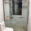 Stainless steel shower room with in-line sliding S door bathroom wet and dry separation glass partition bathroom double movable