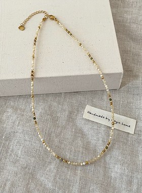 轻奢感贝母天然石串珠项链女简约优雅时尚精致百搭颈链锁骨链