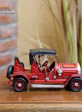 复古做旧老爷车铁艺模型工业风装饰酒吧奶茶店家居饰品摆件送礼