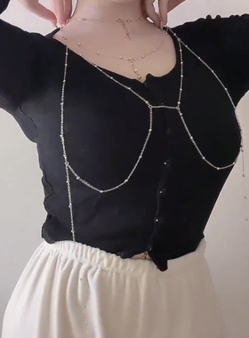 胸链显波器锁骨链身体后背链绝美性感穿搭配饰镶钻辣妹项链情人节