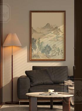 宋氏美学新中式挂画客厅茶室民宿背景墙中古风装饰画可定制山水画