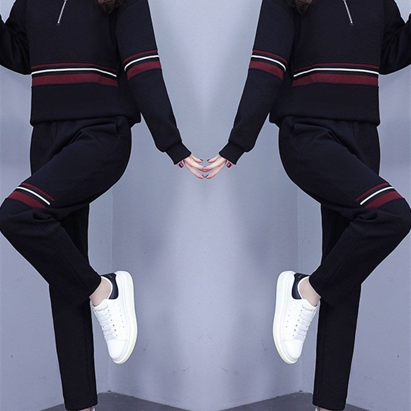 一整套休闲时尚套装女春秋洋气宽松设计感长袖卫衣上衣裤子两件套,淘宝优惠券,粉丝福利购,淘宝优惠卷