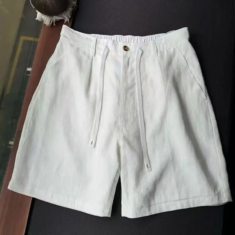 2025亚麻休闲男装短裤男士新款夏季薄款潮流宽松五分裤老钱风,淘宝优惠券,粉丝福利购,淘宝优惠卷