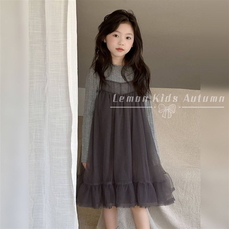 女童连衣裙套装2025秋季新款女孩吊带纱裙叠穿公主裙儿童秋装裙子,淘宝优惠券,粉丝福利购,淘宝优惠卷