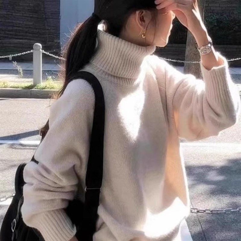 秋冬高领宽松慵懒风山羊绒毛衣女时尚百搭加厚针织打底衫保暖上衣,淘宝优惠券,粉丝福利购,淘宝优惠卷