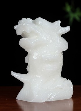 天然白玉鳌鱼摆件黄玉占鳌头鱼化龙鳌鱼龙头鱼办公室家居风水装饰