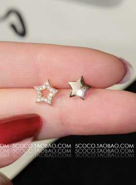 包邮甜美风小星星925银针耳钉