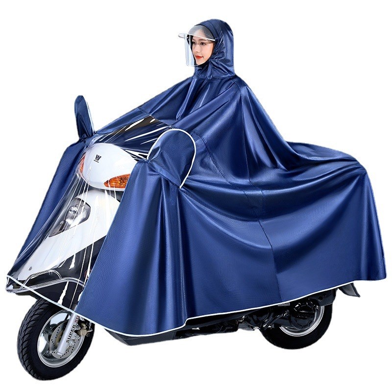 电动摩托车雨衣单双人男款女士新款电瓶车长款全身防暴雨雨披 - 图3