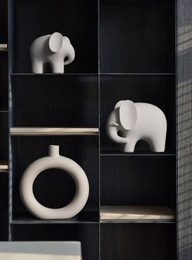 简约中式大象摆件客厅玄关家居办公室桌面装饰品乔迁新居礼物酒柜