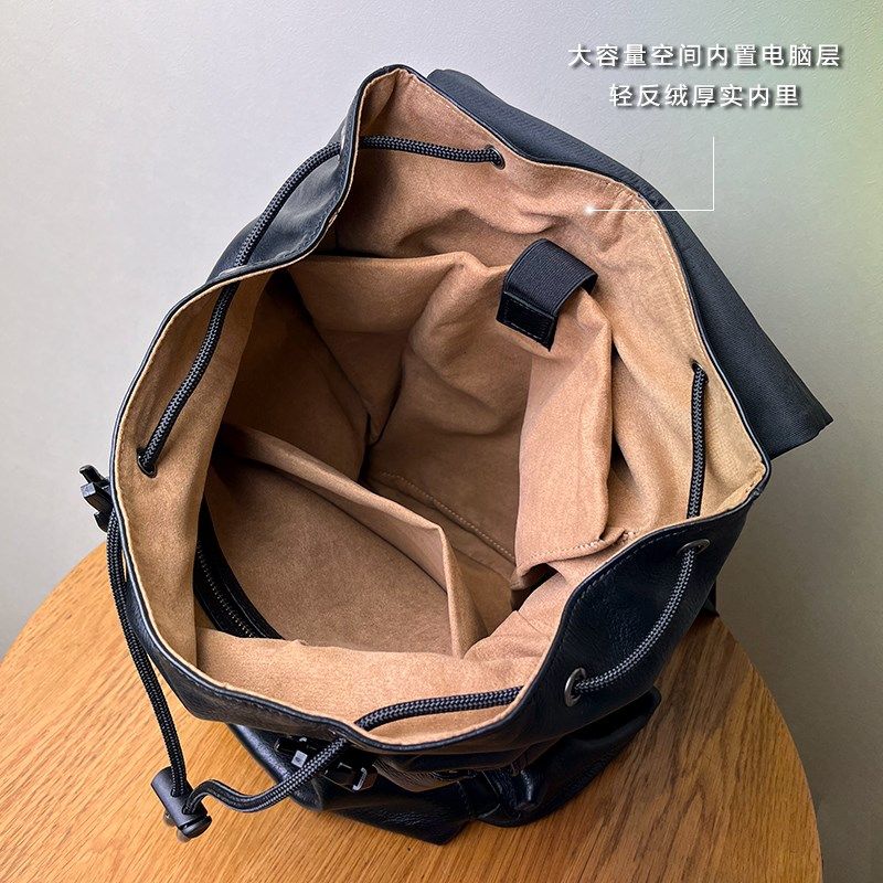 高级感真皮男双肩包大容量宽肩带2025新款头层牛皮旅行男士背包,淘宝优惠券,粉丝福利购,淘宝优惠卷