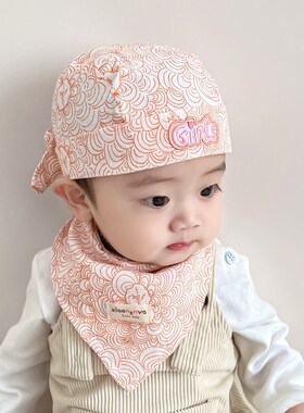 宝宝春秋海盗帽三个月男童6-9-12个月女宝秋冬婴幼儿潮纯棉头巾帽
