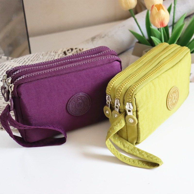 2024新款韩版时尚三层拉链手机包女长款大容量布艺手拿包零钱包潮,淘宝优惠券,粉丝福利购,淘宝优惠卷