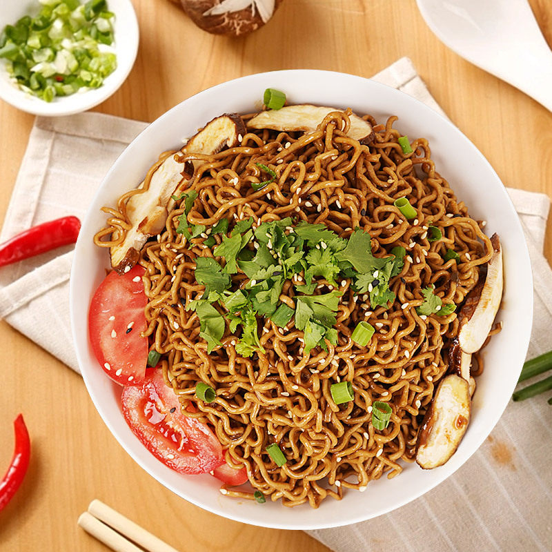 荞麦面0脂肪面饼6桶装面条免煮非油炸即食拌面方便面泡面整箱 - 图1