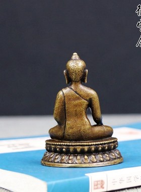 仿古铜佛像口袋佛纯铜如来佛祖释迦摩尼佛铜像2寸小号佛像随身
