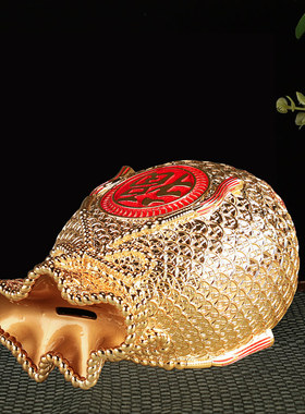 金钱袋存钱罐摆件鎏金聚宝盆客厅电视柜玄关饰品创意礼品开业礼物
