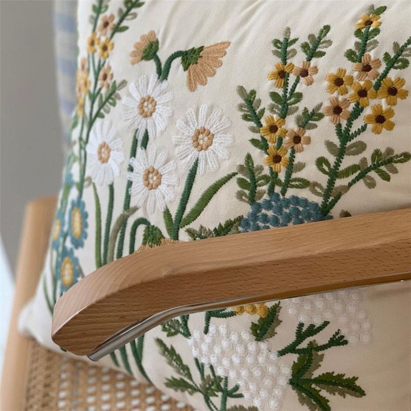 French flower pillow cushion daisy cushion sofa living room lumbar support M balcony bay window pillow case does not contain core