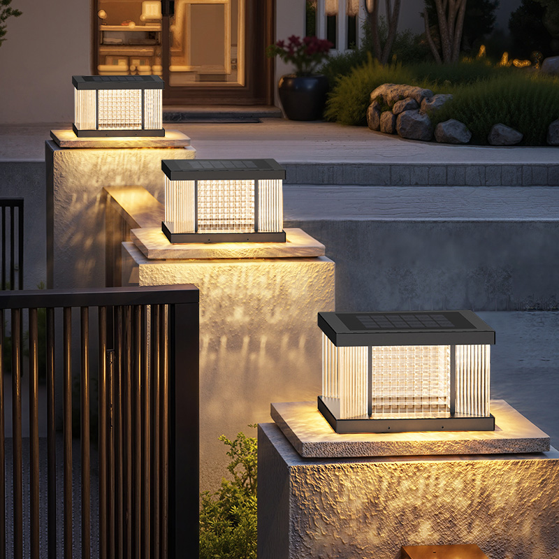 太阳能柱头灯户外别墅院子门柱灯室外围墙灯庭院大门柱子灯接电款 - 图0