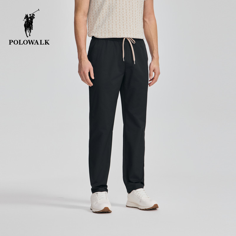 POLOWALK男式休闲裤2025秋夏裤新品松紧腰显瘦直筒裤轻薄男款下装,淘宝优惠券,粉丝福利购,淘宝优惠卷