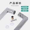 Extremely narrow bathroom partition shower room glass p glass door handle black gun gray minimalist square tube handle 304 stainless steel