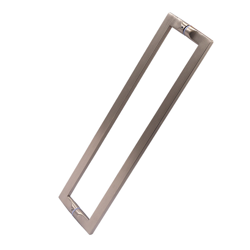 Extremely narrow bathroom partition shower room glass p glass door handle black gun gray minimalist square tube handle 304 stainless steel