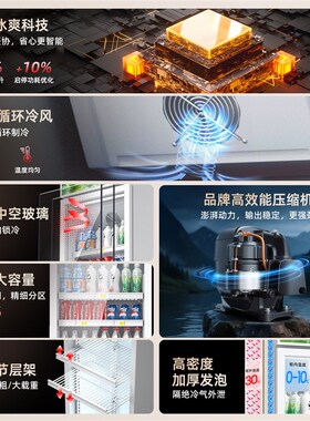 展示柜冷藏保鲜柜白色饮料柜商用风冷超市便利店冰柜酒Z水柜啤酒