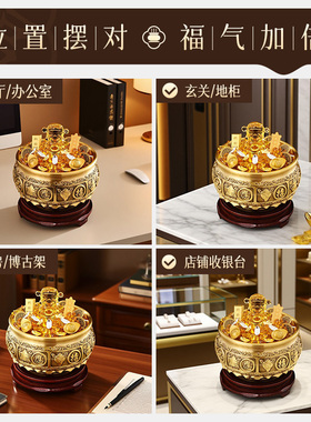 聚宝盆财神摆件招财供奉
