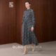 BCBG spring and summer retro modern trend Liuying striped print long-sleeved dress shirt dress