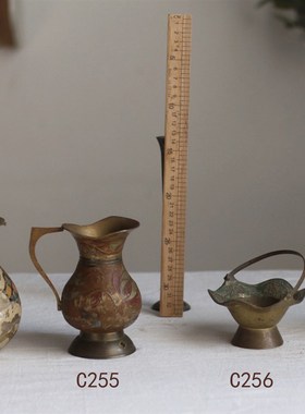 花器B西洋旧物古董美食静物摄影家居装饰黄铜摆件【二店道具铺】