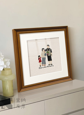 《福满家影》一家三口桌面摆件装饰画温馨主卧玄关斗柜卧室小摆画