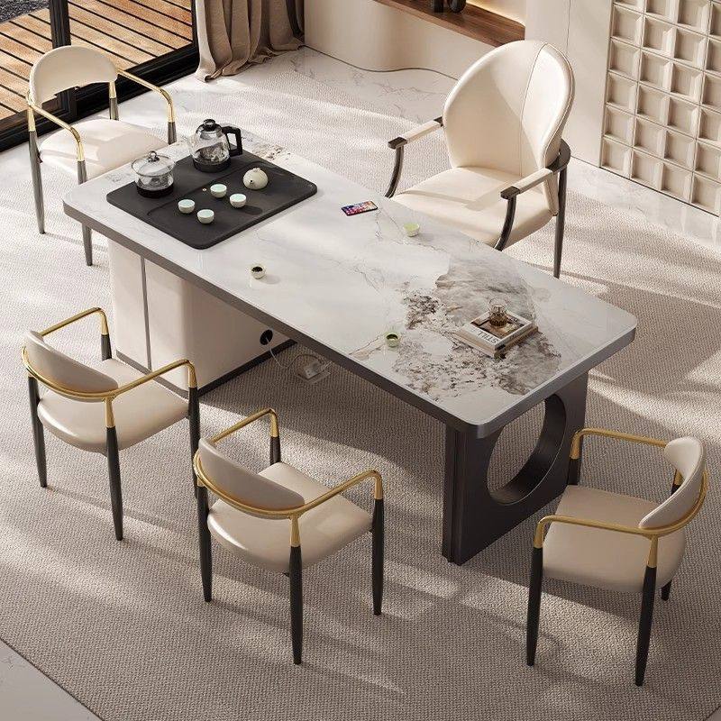 茶桌一体一整套轻奢岩板茶桌椅组合阳台办公室客厅家用小茶几茶台,淘宝优惠券,粉丝福利购,淘宝优惠卷