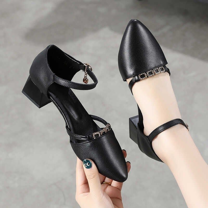 新款夏季包d头凉鞋女31 32 33小码粗跟中空一字扣带仙女风百搭时,淘宝优惠券,粉丝福利购,淘宝优惠卷