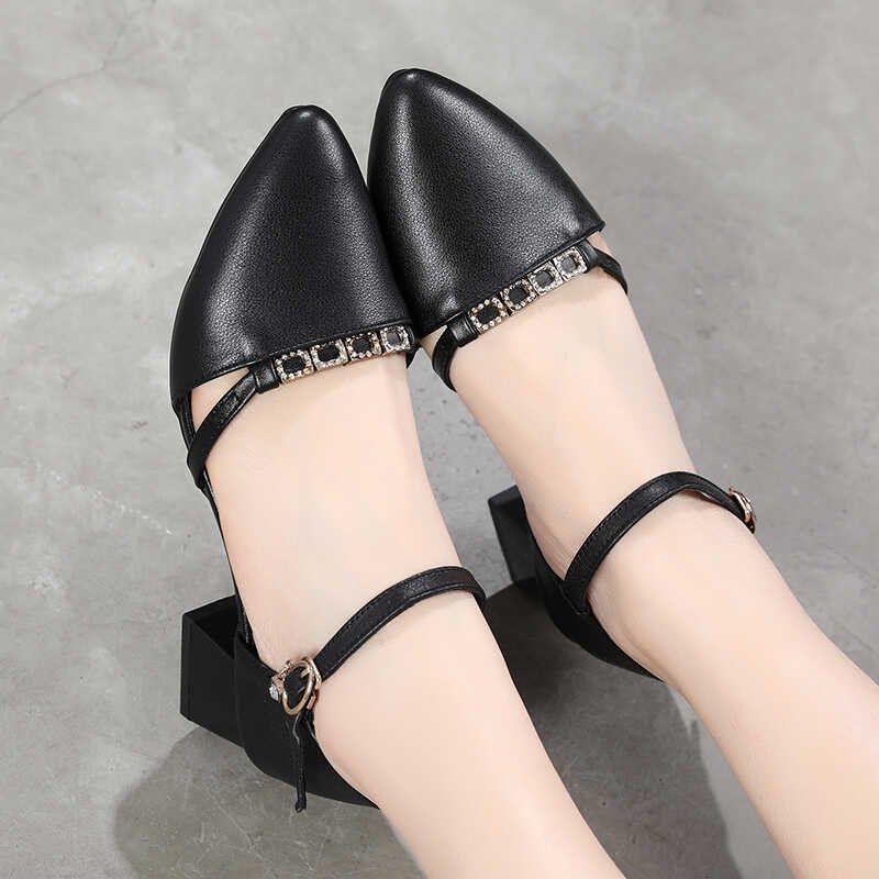 新款夏季包d头凉鞋女31 32 33小码粗跟中空一字扣带仙女风百搭时,淘宝优惠券,粉丝福利购,淘宝优惠卷