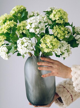 高端仿生木绣球花仿真花s摆设客厅玄关装饰摆件插花婚庆假花塑料