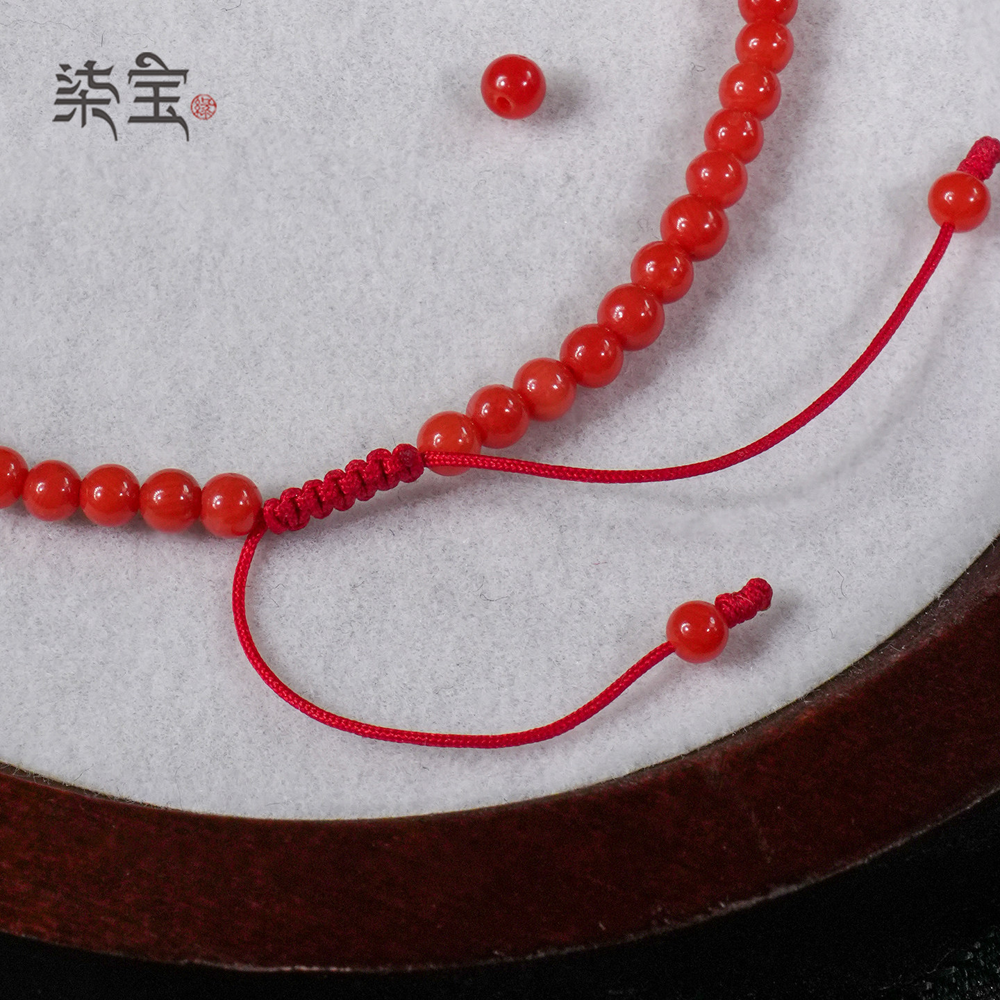 七宝缘琼枝天然真品沙丁珊瑚圆珠手串新款女士珊瑚简约素圈手链,淘宝优惠券,粉丝福利购,淘宝优惠卷