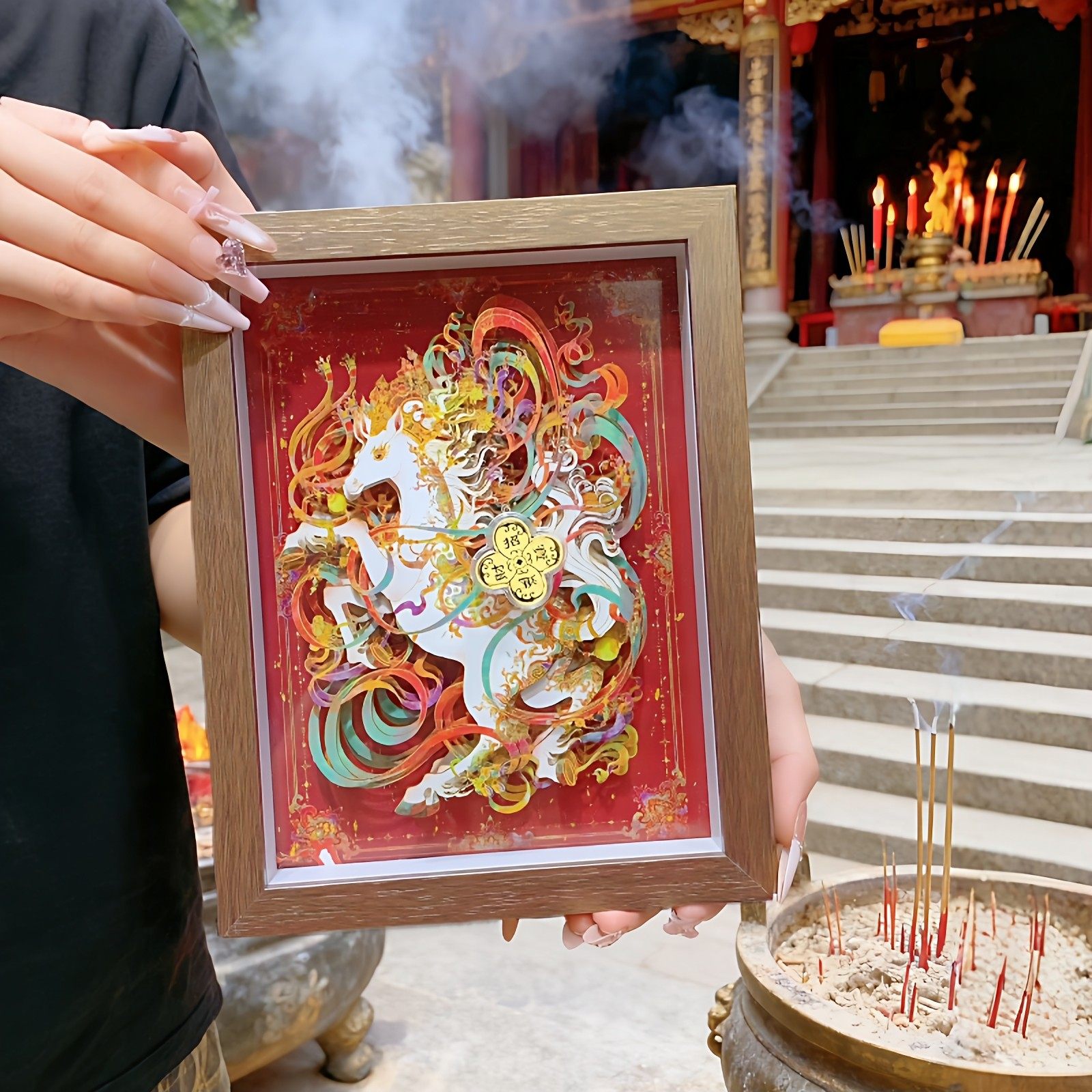 新年装饰生肖马非遗手工摆台diy立体纸雕画马年摆件送亲戚伴手礼,淘宝优惠券,粉丝福利购,淘宝优惠卷