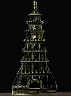 大雁塔模型金属古建筑陕西西安纪念品旅游特色礼品文创摆件工艺品