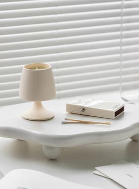 沐上北欧白色不规则托盘香薰创意装饰摆件Q饰品拍摄道具置物盘
