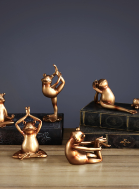 北欧风瑜伽青蛙家居装饰品摆件美式客厅酒柜电视柜创意桌面小摆设