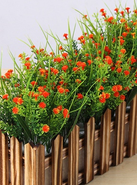 仿真花塑料花木栅栏盆栽装饰客厅办公落地隔断遮挡简Y约摆件满天