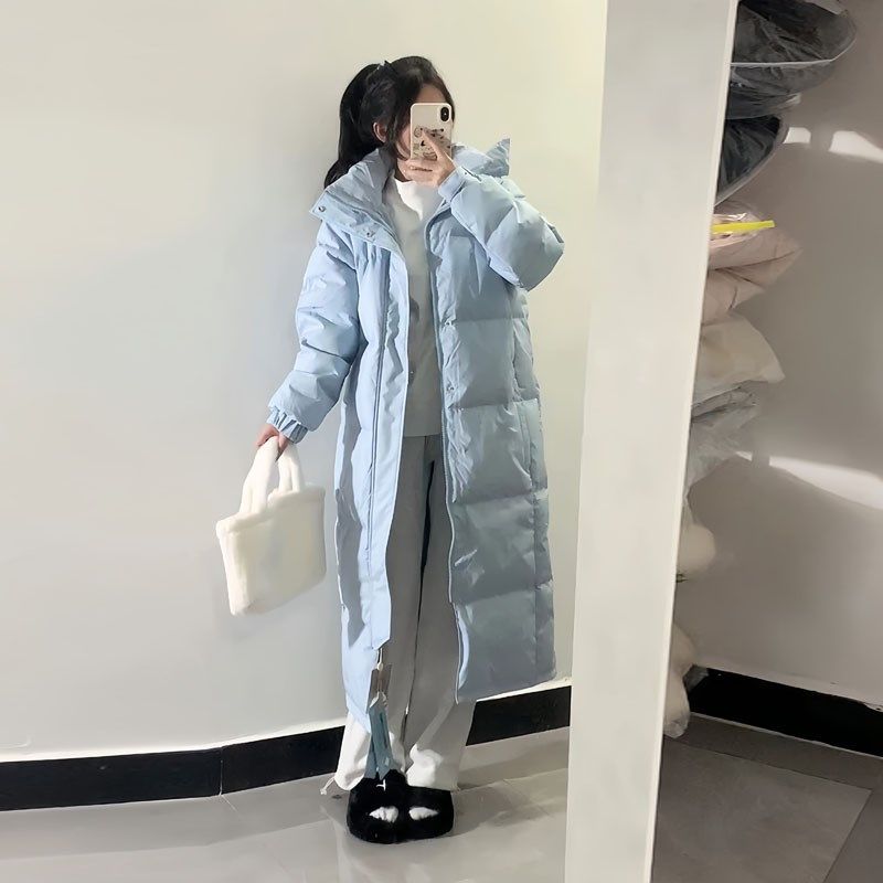 高级感中戏蓝色连帽羽绒棉服女冬20H24新款宽松百搭情侣面包服,淘宝优惠券,粉丝福利购,淘宝优惠卷