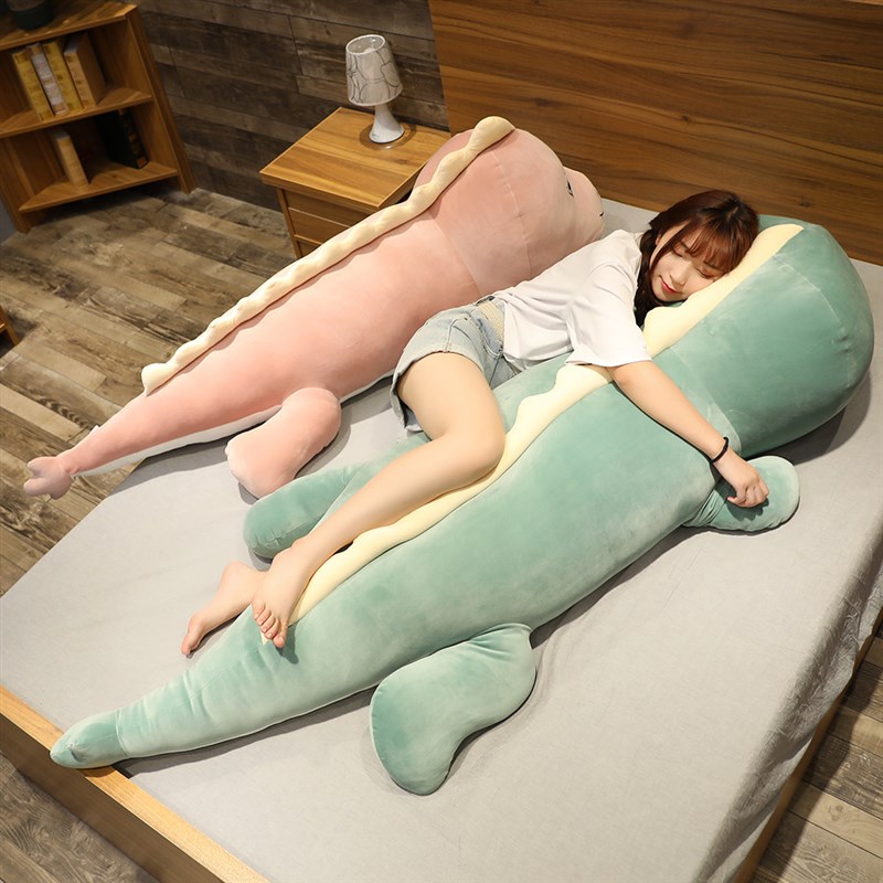 可爱恐龙抱枕男生款睡觉女生夹腿陪你睡靠枕长条枕大靠背床头靠垫 - 图0