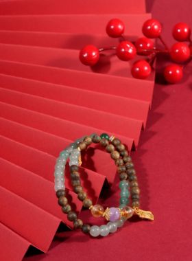 【五台山禅物院】独龙玉招财沉香链本命年转运珠文创礼物