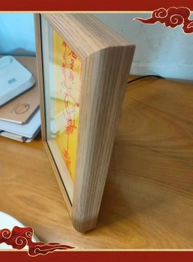 朱砂手绘摆台魁星点斗钟馗文昌相框画像魁星踢斗挂轴玄关客厅摆画