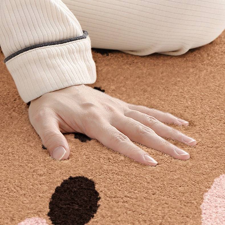 Cartoon animal imitation cashmere carpet cloakroom non-slip wear-resistant blanket can sit and lie on bedside blanket bedroom bedside blanket