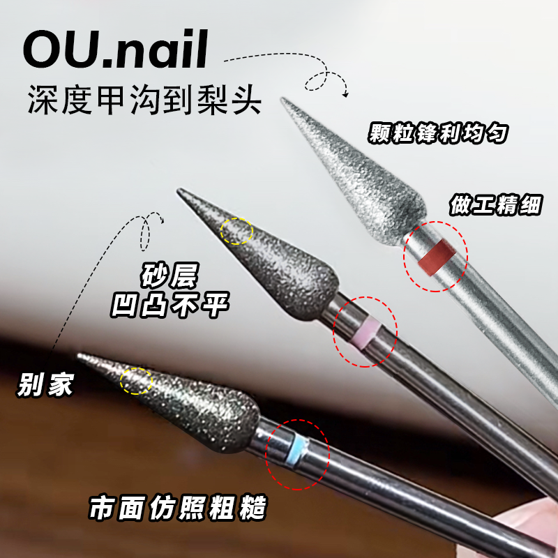 OU.nail美甲打磨头钨钢前置处理去死皮掏口袋刻磨甲面打磨头套装,淘宝优惠券,粉丝福利购,淘宝优惠卷