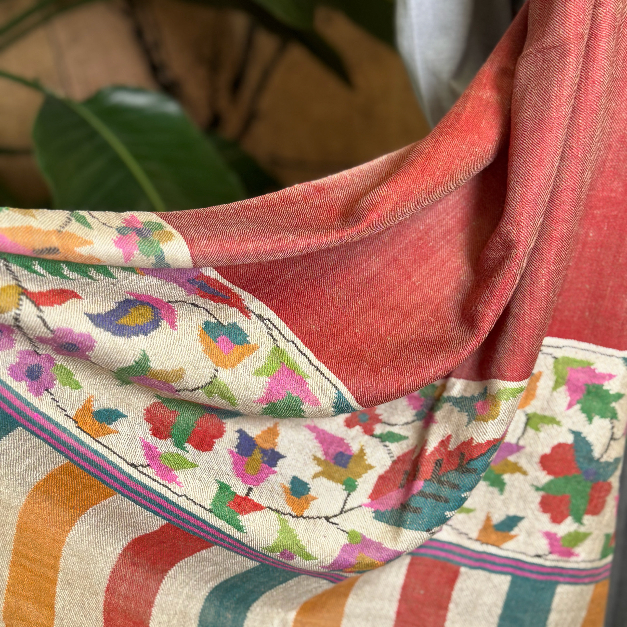 红底半卡彩花小条纹披肩围巾 小尺寸,淘宝优惠券,粉丝福利购,淘宝优惠卷