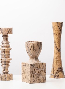 现代极简天然大理石几何摆件售楼部样G板间民宿桌面软装装饰工艺