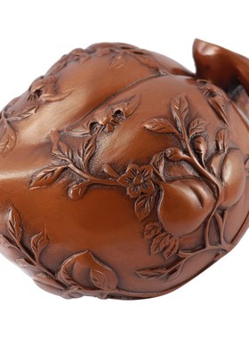 铜匠仁紫铜桃形水滴摆件铜寿桃水壶创意家用送老人长辈生日贺寿